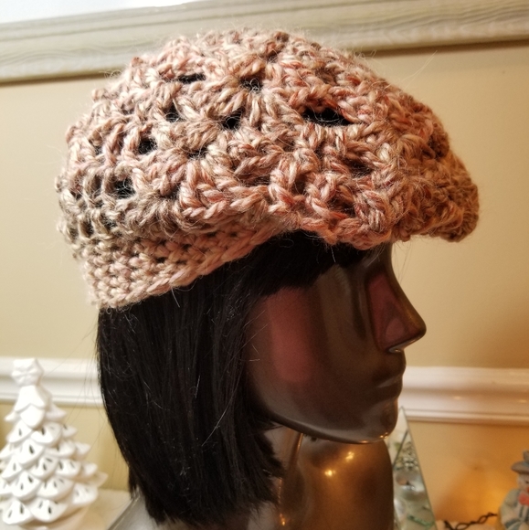 NWT Handmade Crochet Chunky 3-Way Unisex Beret - Picture 3 of 7
